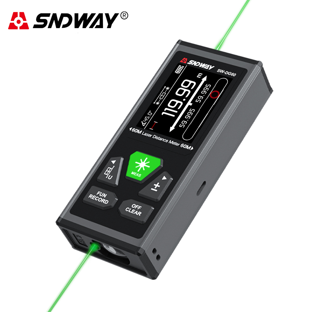 Industrial Laser Tape Measure - SNDWAY Dual Laser Afstandsmeter Oplaadbare Bilaterale