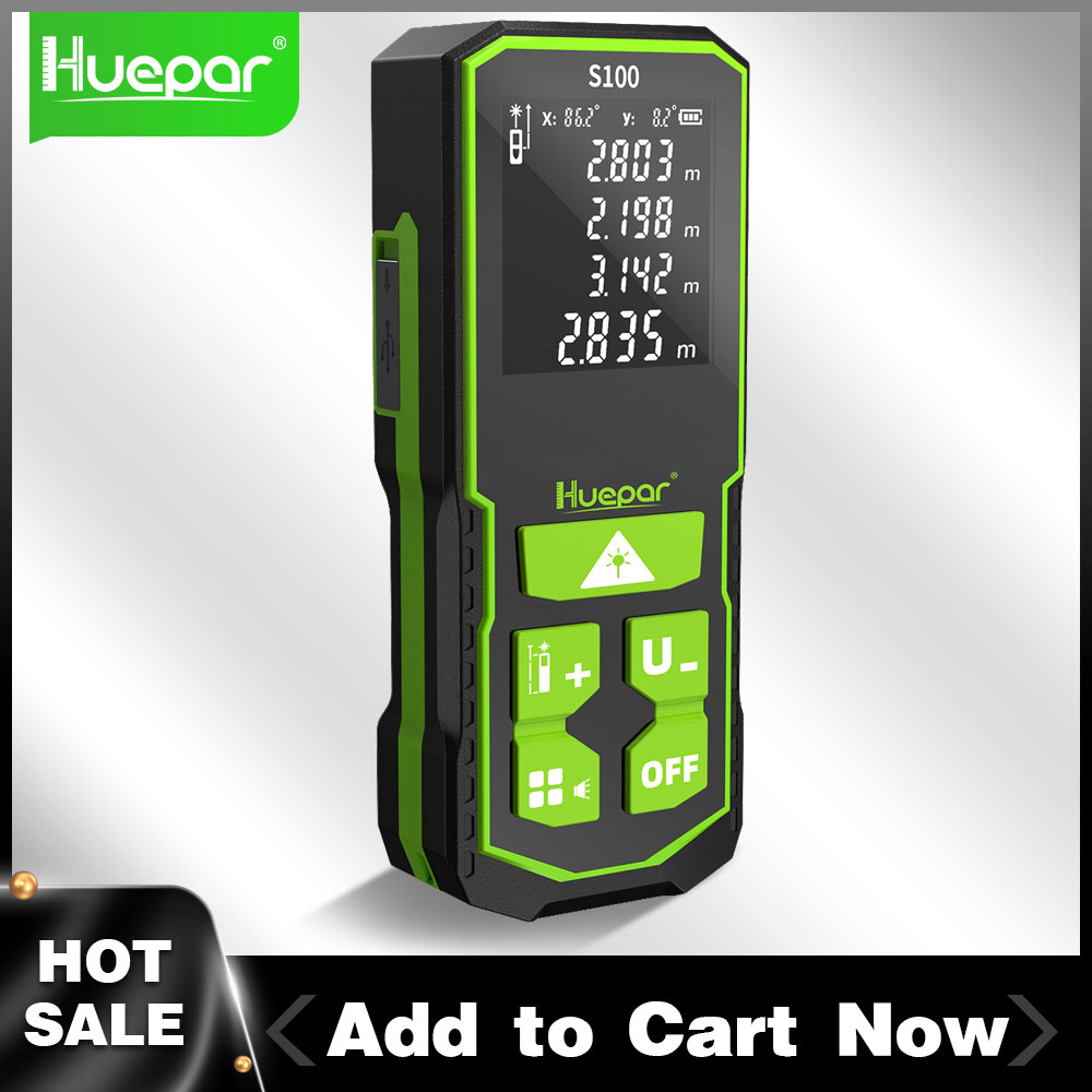 Industrial Laser Tape Measure - Huepar Laser Afstand Digitale Afstandsmeter 328ft/100M