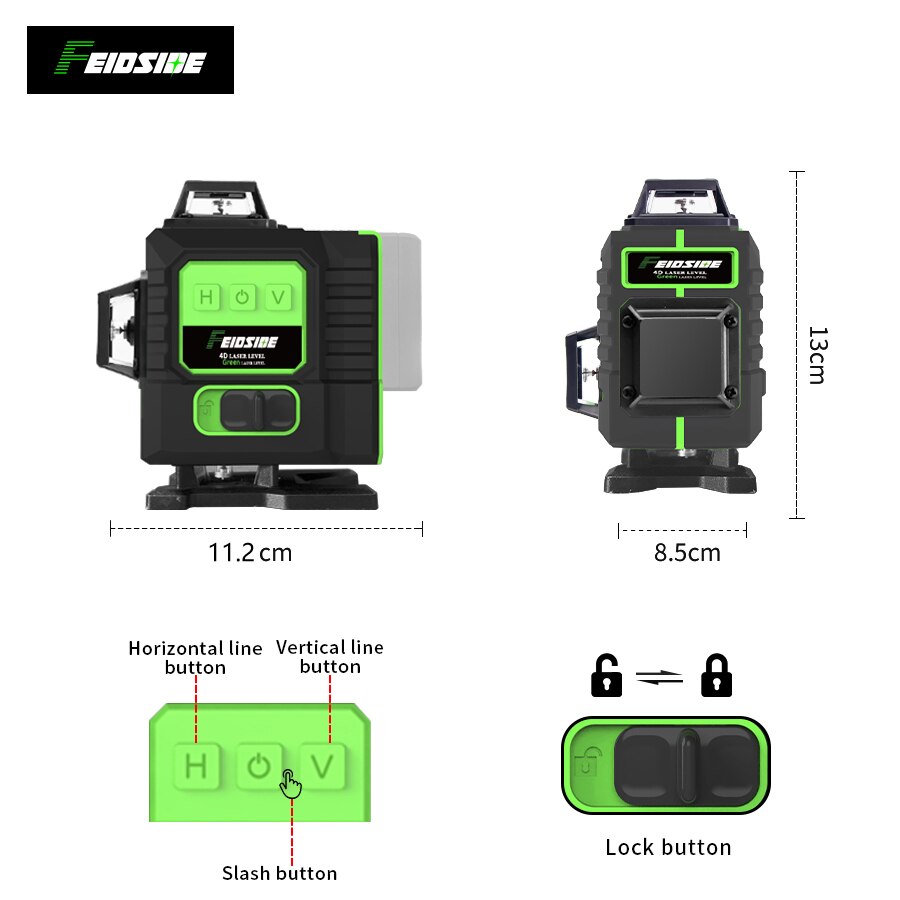 FEIDSIDE 16/12-lijns groene la - Industrial Laser Alignment Tool recensie en prijs